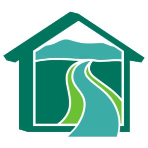 House with river running through