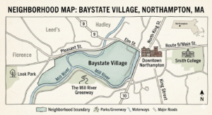 BayStateVilage Map of Bay State Vilage neighborhood in Northampton
